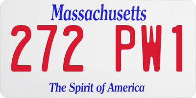MA license plate 272PW1