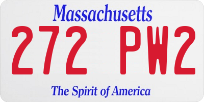 MA license plate 272PW2