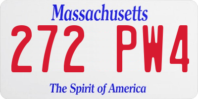 MA license plate 272PW4