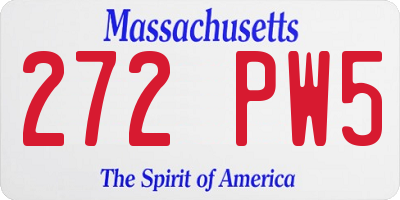 MA license plate 272PW5