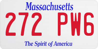 MA license plate 272PW6