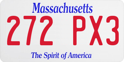 MA license plate 272PX3