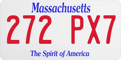MA license plate 272PX7