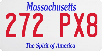 MA license plate 272PX8