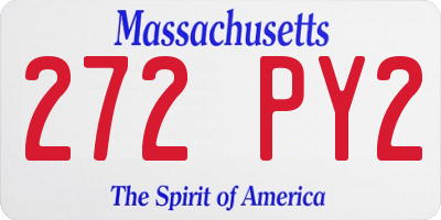 MA license plate 272PY2