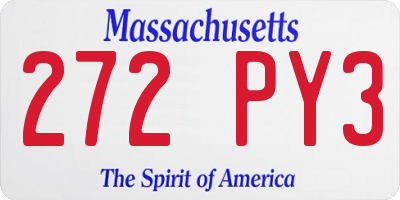 MA license plate 272PY3
