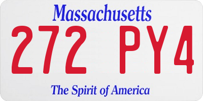 MA license plate 272PY4