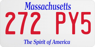 MA license plate 272PY5