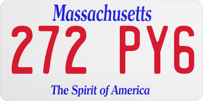 MA license plate 272PY6