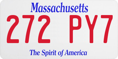 MA license plate 272PY7