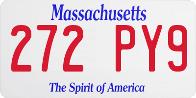 MA license plate 272PY9