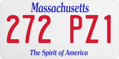 MA license plate 272PZ1