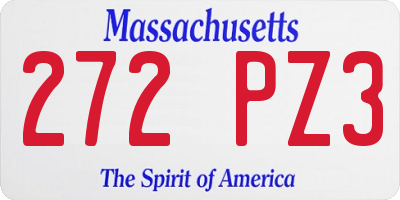 MA license plate 272PZ3