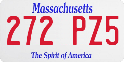 MA license plate 272PZ5