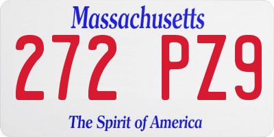 MA license plate 272PZ9
