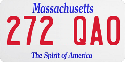 MA license plate 272QA0