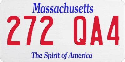 MA license plate 272QA4