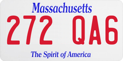 MA license plate 272QA6