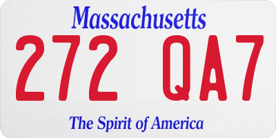 MA license plate 272QA7