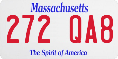 MA license plate 272QA8