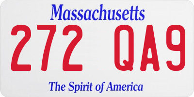 MA license plate 272QA9