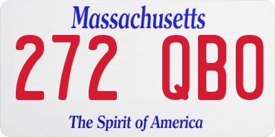 MA license plate 272QB0