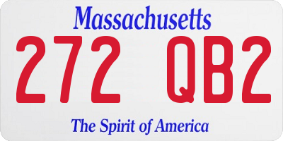 MA license plate 272QB2