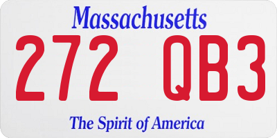 MA license plate 272QB3