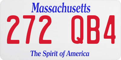 MA license plate 272QB4