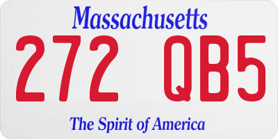 MA license plate 272QB5