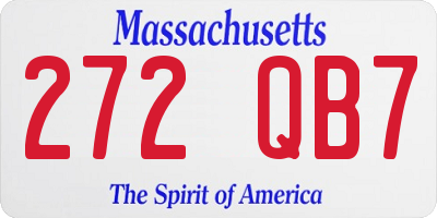 MA license plate 272QB7