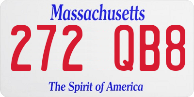 MA license plate 272QB8