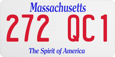 MA license plate 272QC1