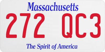 MA license plate 272QC3