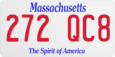MA license plate 272QC8