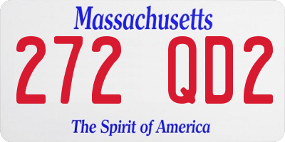 MA license plate 272QD2