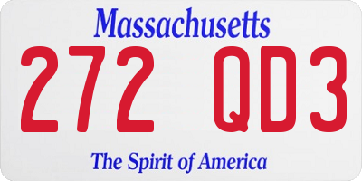 MA license plate 272QD3