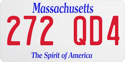 MA license plate 272QD4