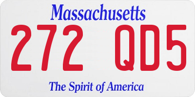 MA license plate 272QD5