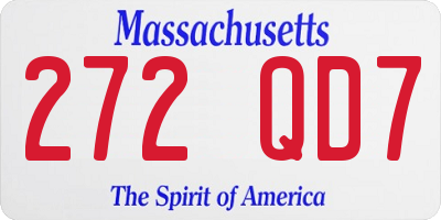 MA license plate 272QD7