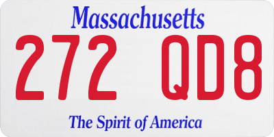 MA license plate 272QD8