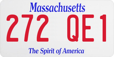 MA license plate 272QE1