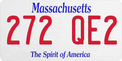 MA license plate 272QE2