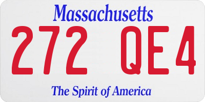 MA license plate 272QE4