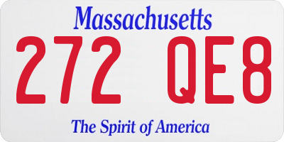 MA license plate 272QE8
