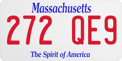MA license plate 272QE9