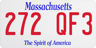 MA license plate 272QF3