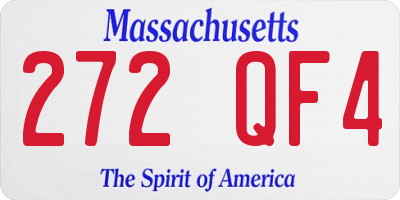 MA license plate 272QF4