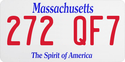 MA license plate 272QF7