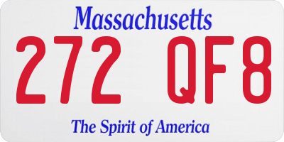 MA license plate 272QF8